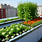 친환경 마케터가 되는 방법 - Sustainable Urban Gardening**

A vibrant rooftop garden in Moscow, overflowing with vegetables, herb...