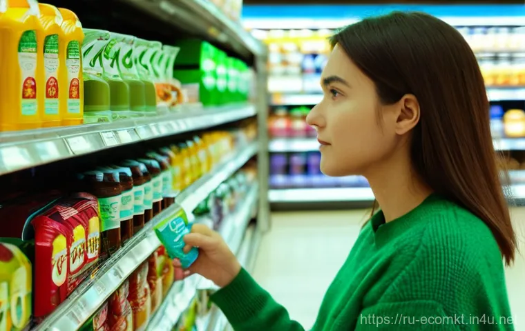 친환경 마케팅 실무에서 겪은 어려움 - **Prompt 1: Consumer Skepticism**
"A young adult female consumer, dressed in fashionable casual ...