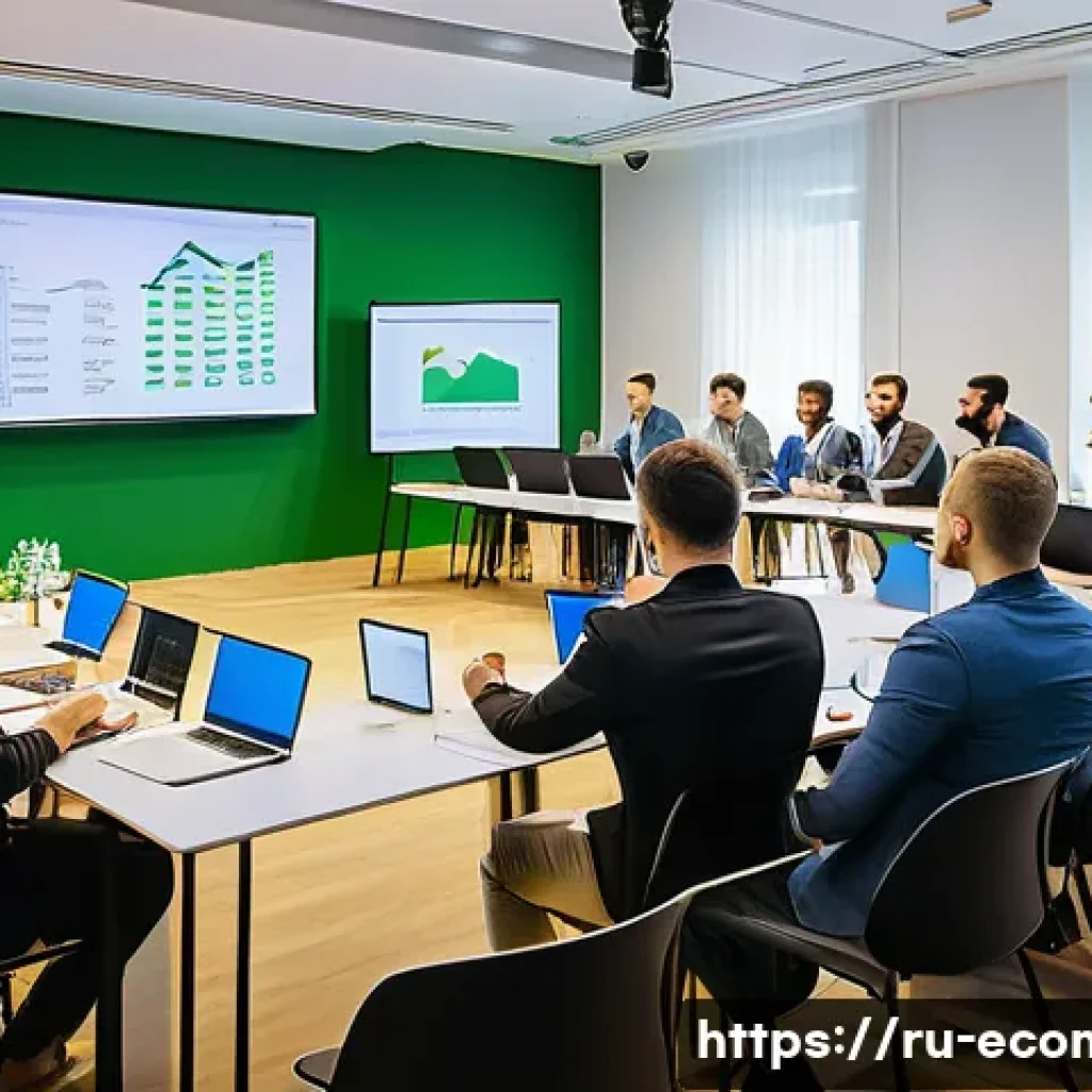 친환경 마케팅 자격증 취득 방법 - A professional business seminar setting focused on ecological marketing certification preparation in...