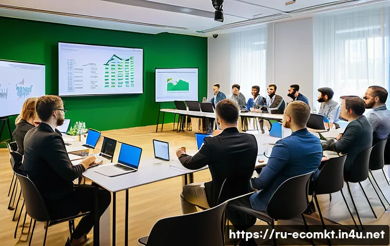 친환경 마케팅 자격증 취득 방법 - A professional business seminar setting focused on ecological marketing certification preparation in...